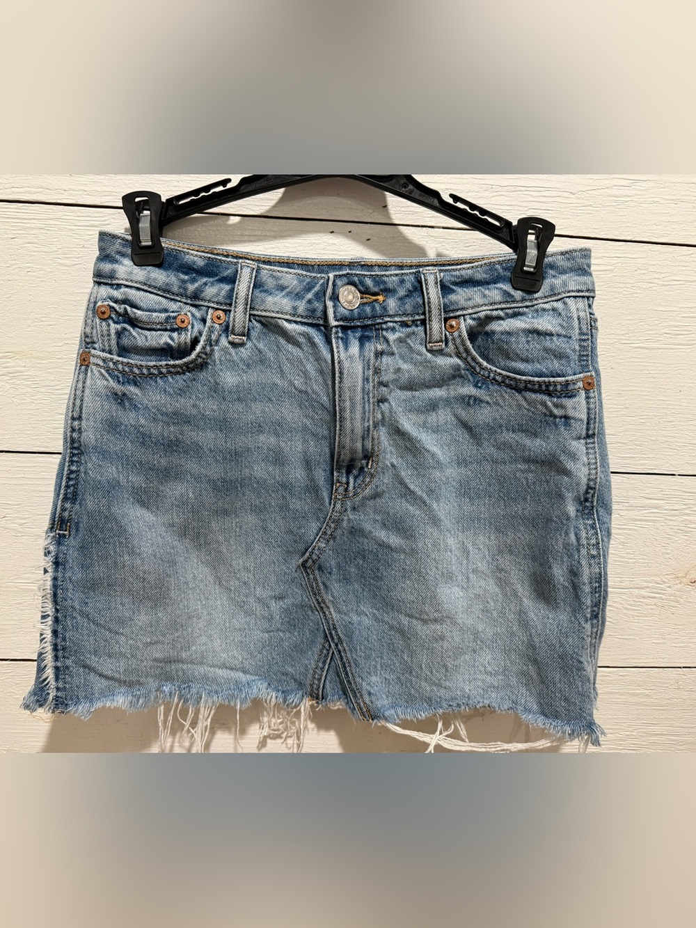 American Eagle Outfitters Light Blue Wash Denim Jean Skirt 100% cotton